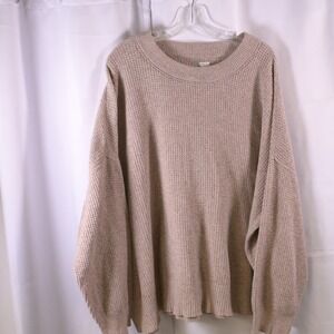 Aerie Oversized Beige Sweater Crewneck Womens XL Pullover Long Sleeve